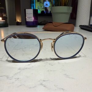 Ray-Ban Vintage Classic Aviator Sunglasses | Blue Frame & Mirror Lenses